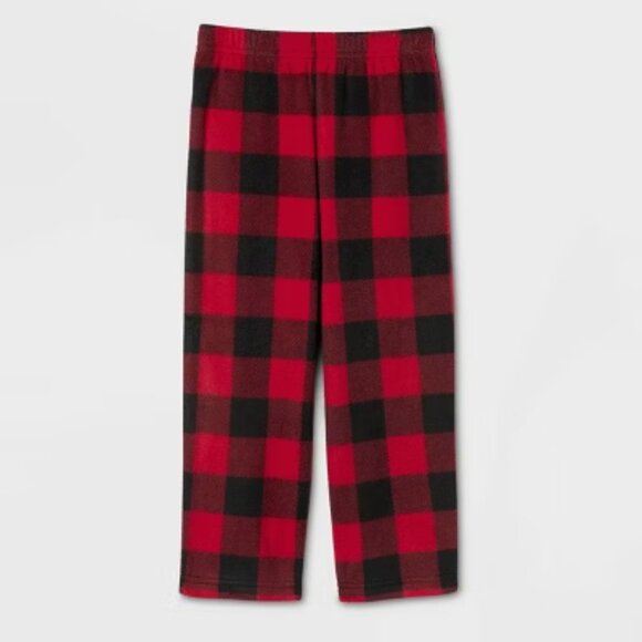 NEW Wondershop Toddler/Big Boy Red Buffalo Check Microfleece Pajama Pants - Picture 3 of 9